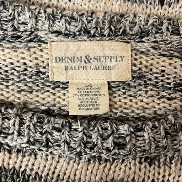 DENIM AND SUPPLY Striped Sweater Cotton Nubby Knit Large INV - Picture 6 of 10